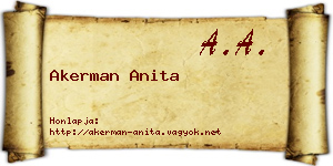 Akerman Anita névjegykártya